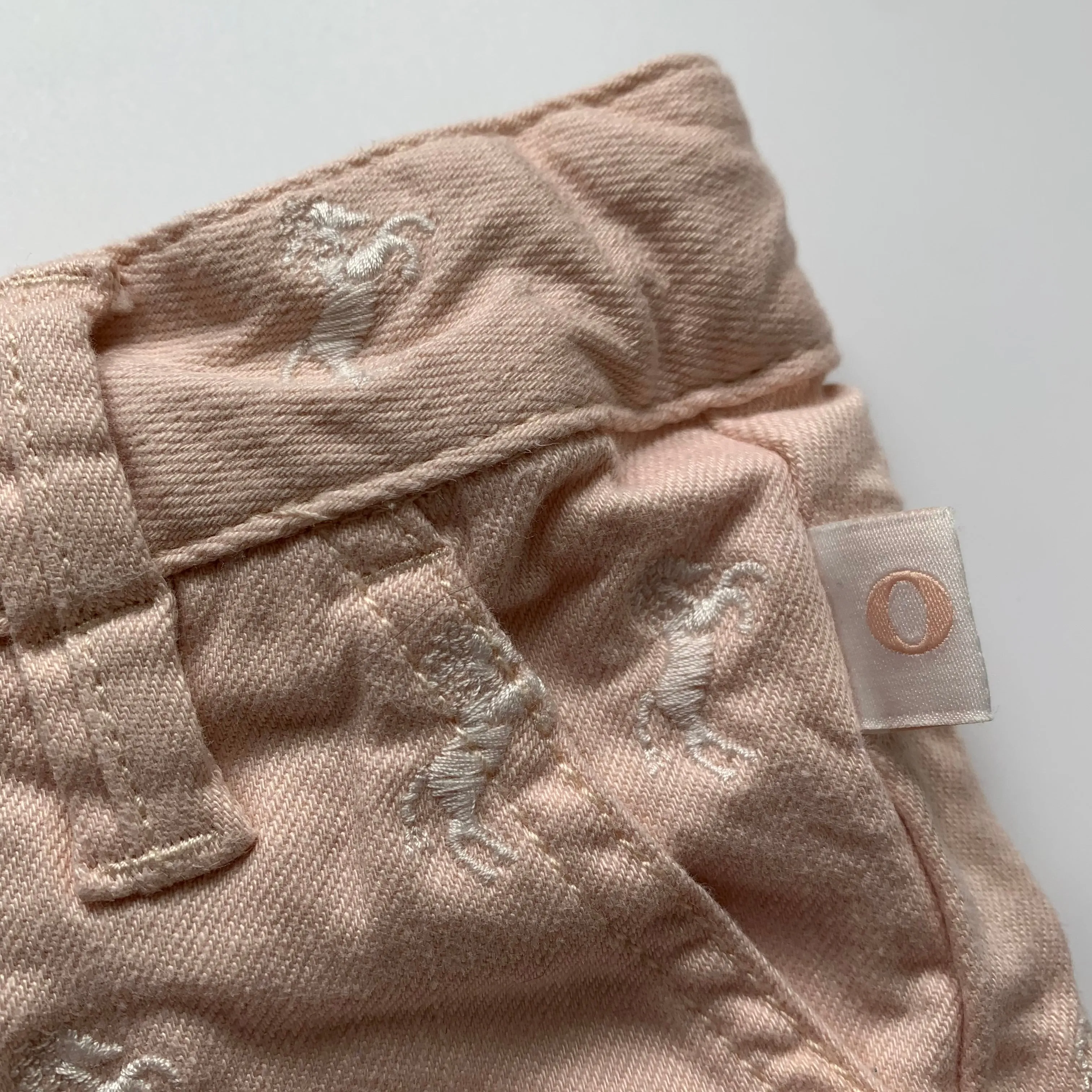 Chloé Horse Print Denim Shorts in Blush Pink - Size 3 Years