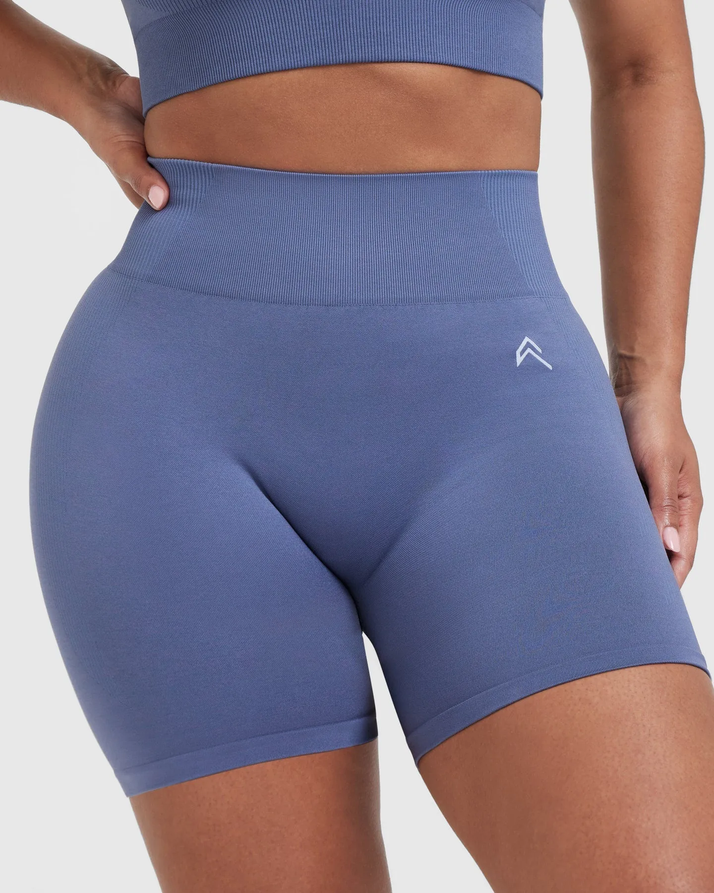 Classic Seamless Mid Shorts Slate Blue Marl