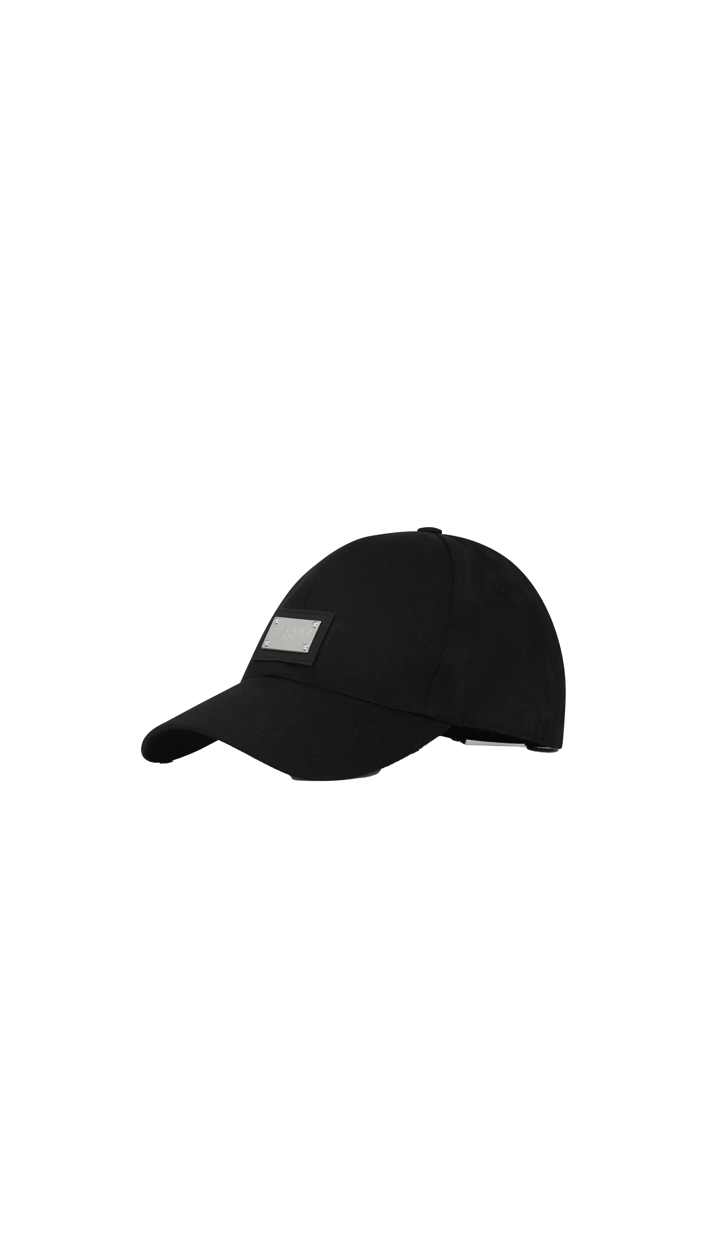 Cotton Baseball Cap Branded Tag Black