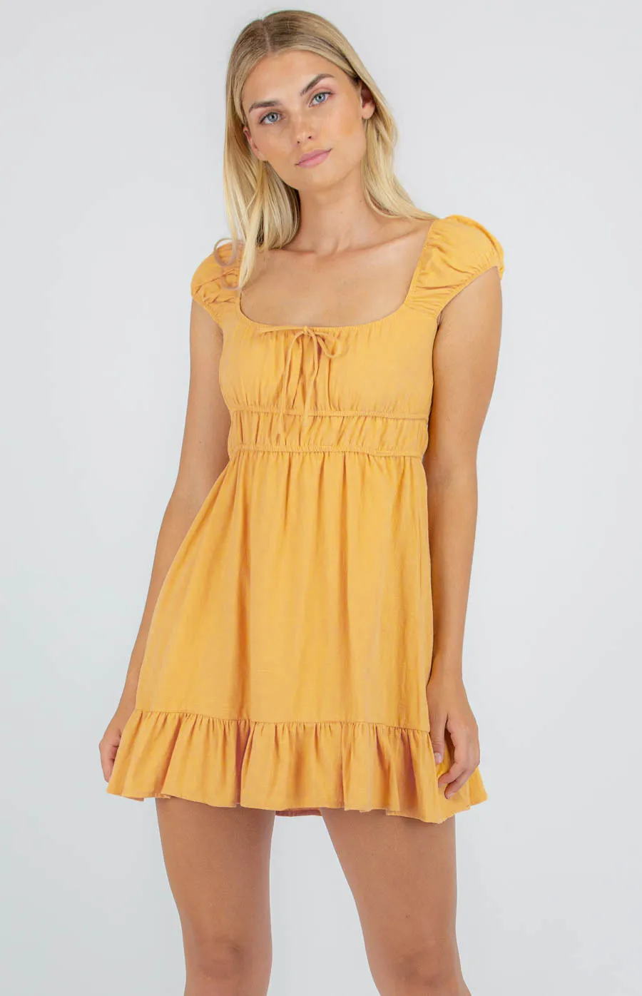 Baby Doll Dress in Textured Cotton Material