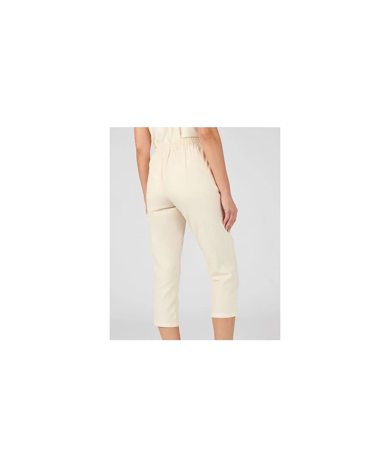 Cropped Cotton Pants with Straight Leg