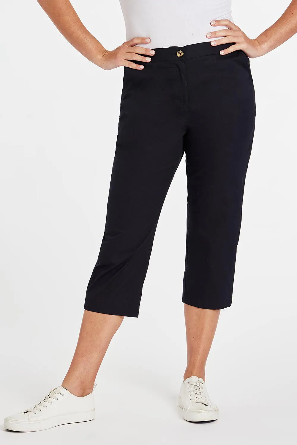 Cropped Pull-On Trousers