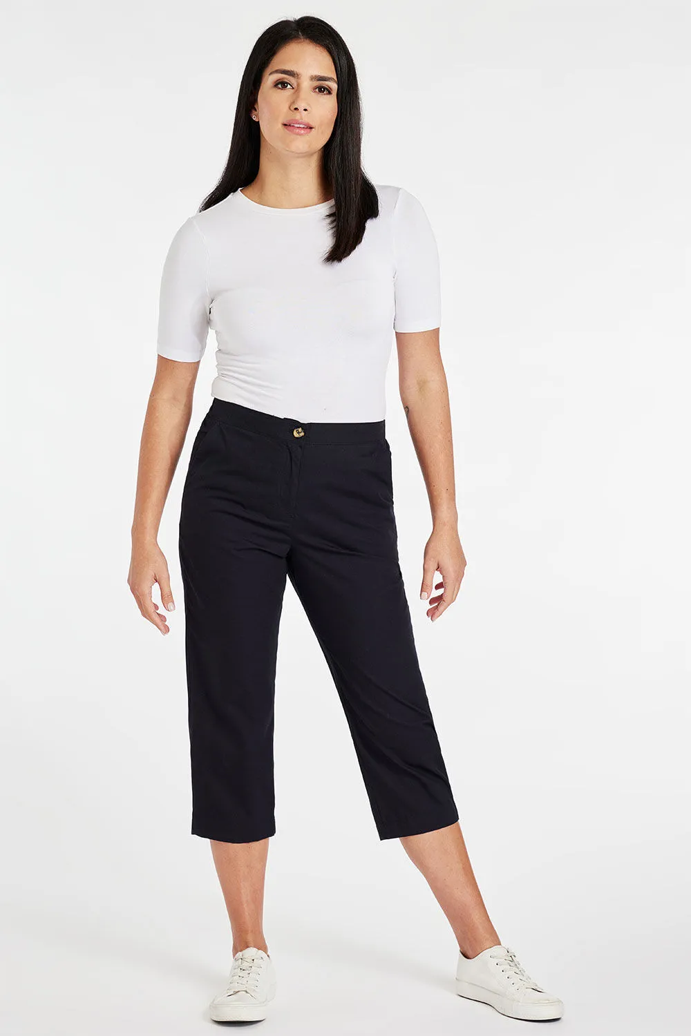 Cropped Pull-On Trousers