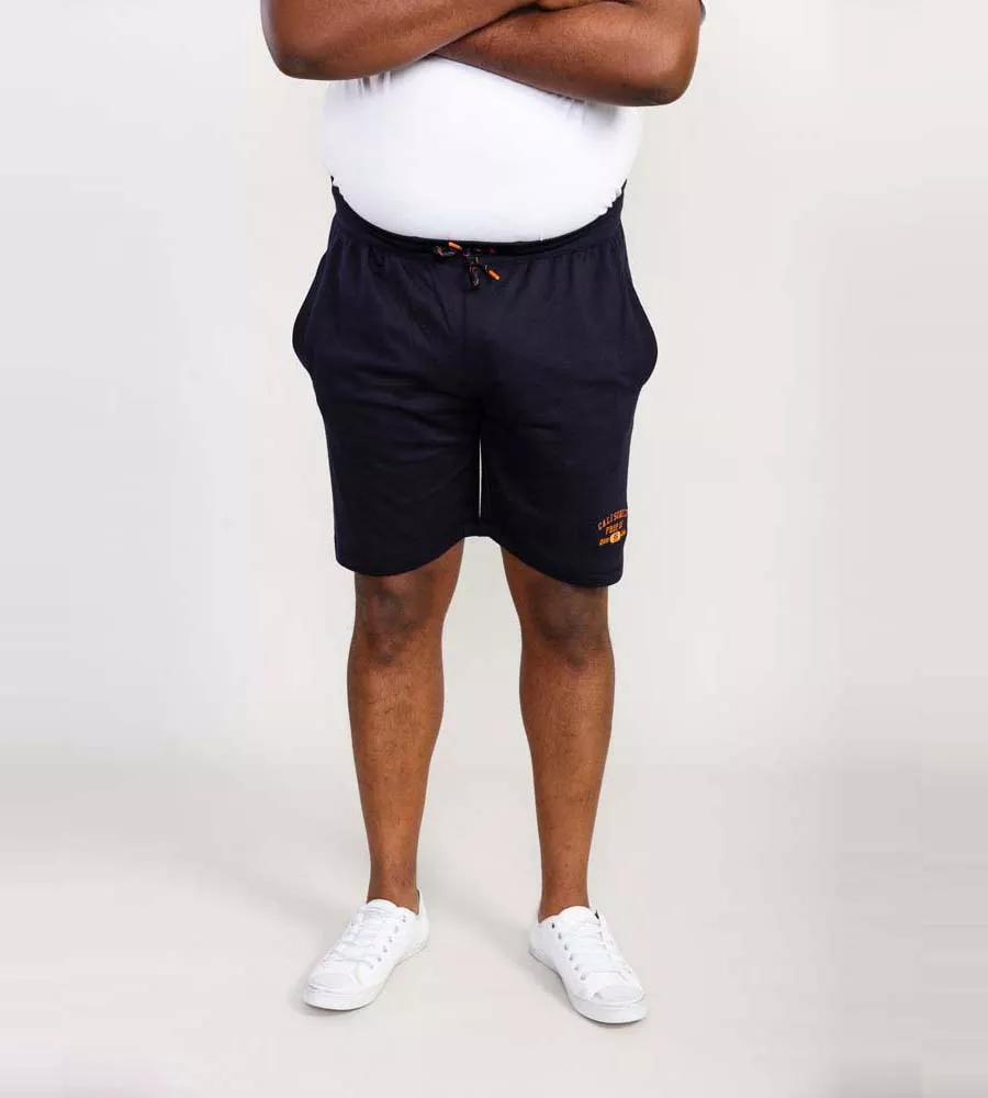 Big Men's Navy Shorts With Elasticated Waist and Loop Back (Sutton 2)