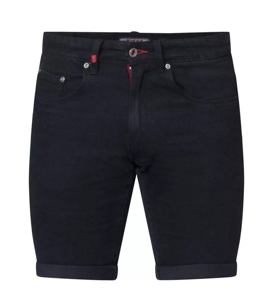 JUDE D555 Mens Black Stretch Denim Shorts