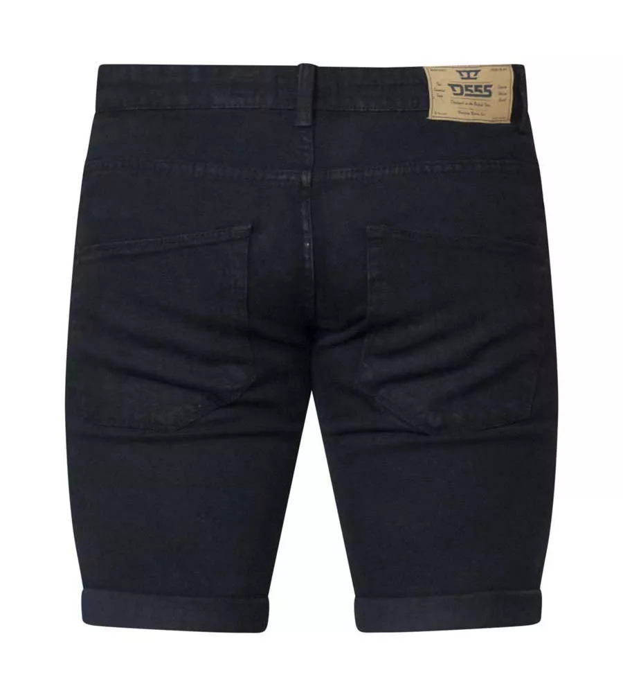 JUDE D555 Mens Black Stretch Denim Shorts