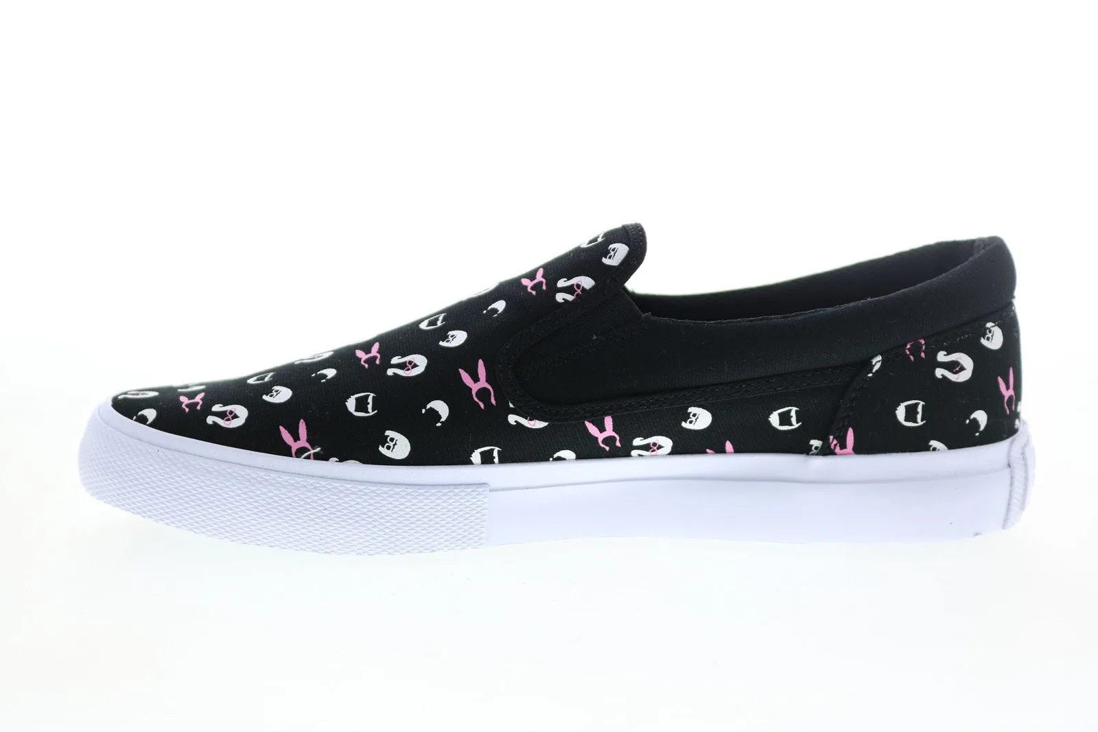 DC Bobs Burgers Mens Black Slip-On Sneakers Collaboration Limited Edition