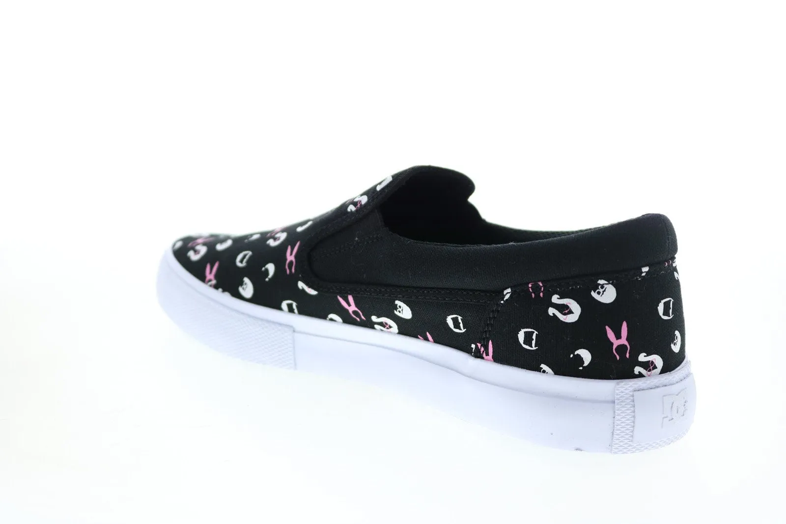 DC Bobs Burgers Mens Black Slip-On Sneakers Collaboration Limited Edition