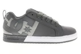 DC Court Graffik SQ Men's Gray Leather Low Top Skate Sneakers Shoes