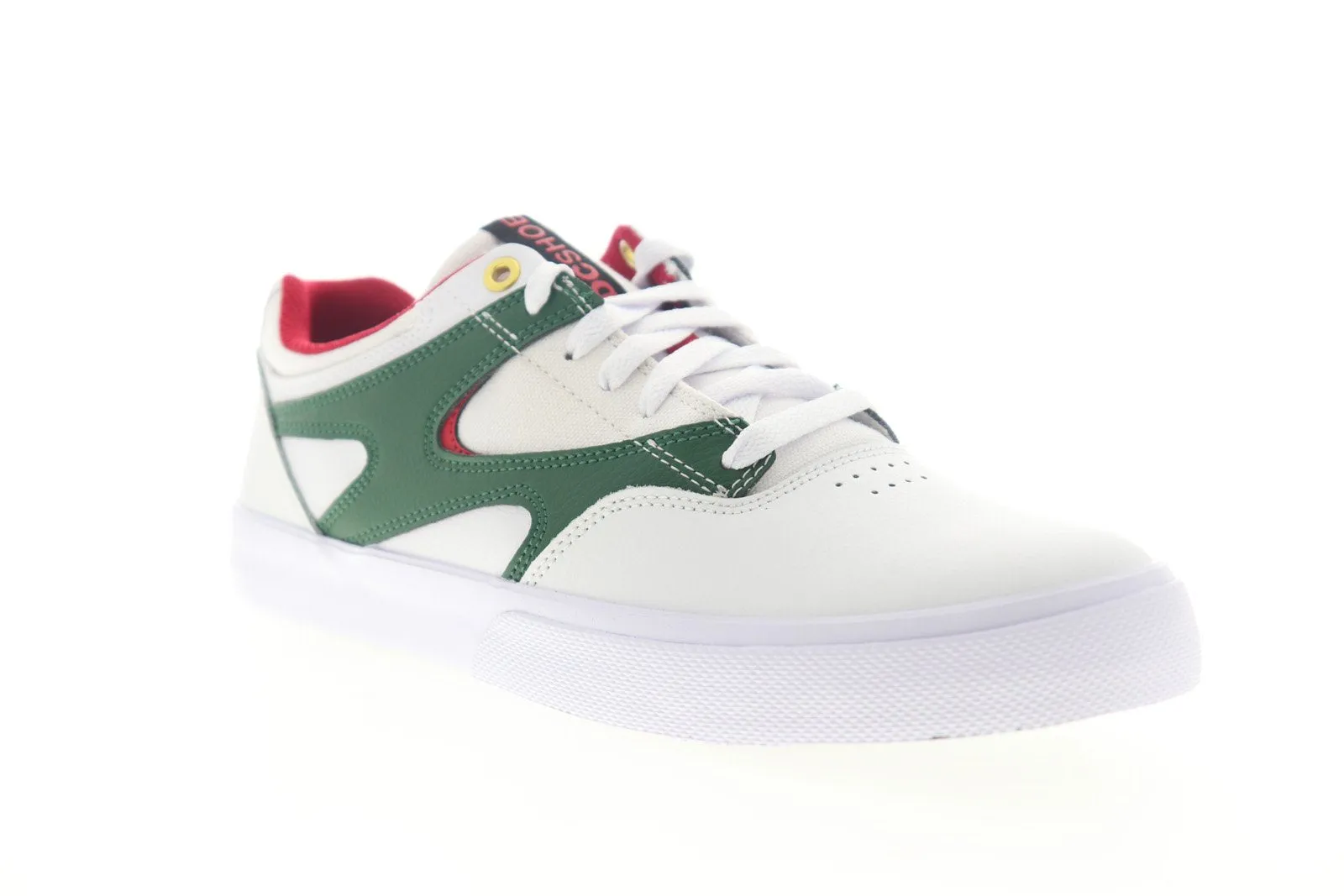 DC Kalis Vulc Men's White Leather Skate Sneakers Shoes