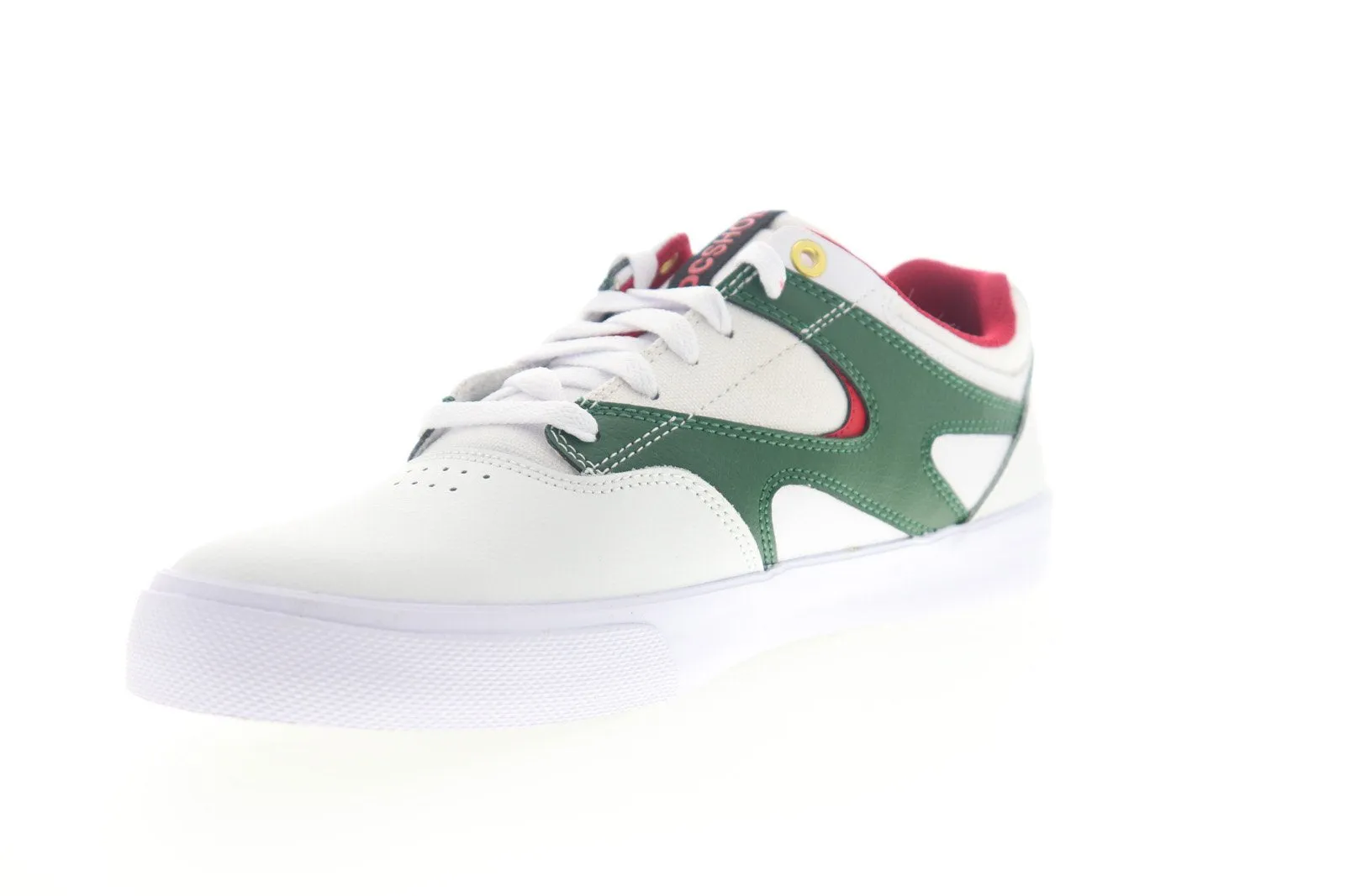 DC Kalis Vulc Men's White Leather Skate Sneakers Shoes