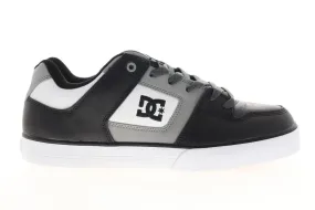 DC Pure Black Leather Skate Sneakers for Men