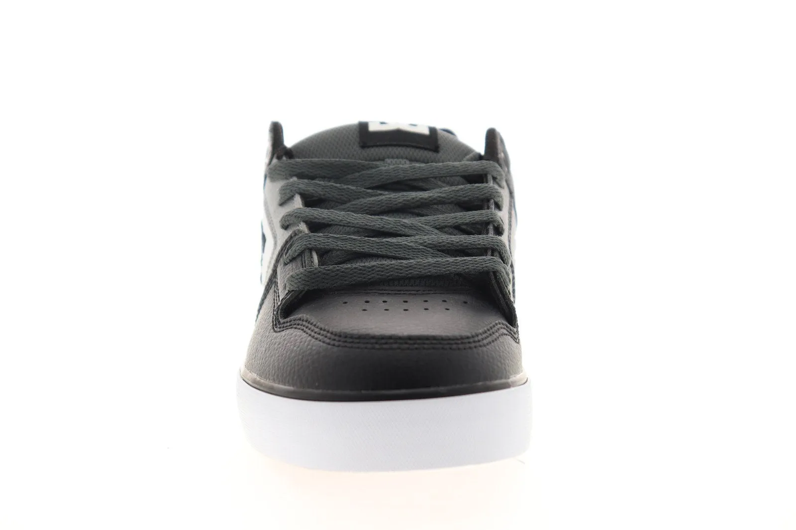 DC Pure Black Leather Skate Sneakers for Men