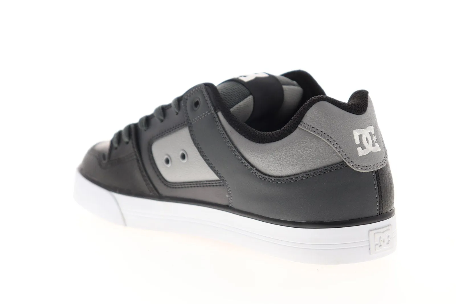 DC Pure Black Leather Skate Sneakers for Men