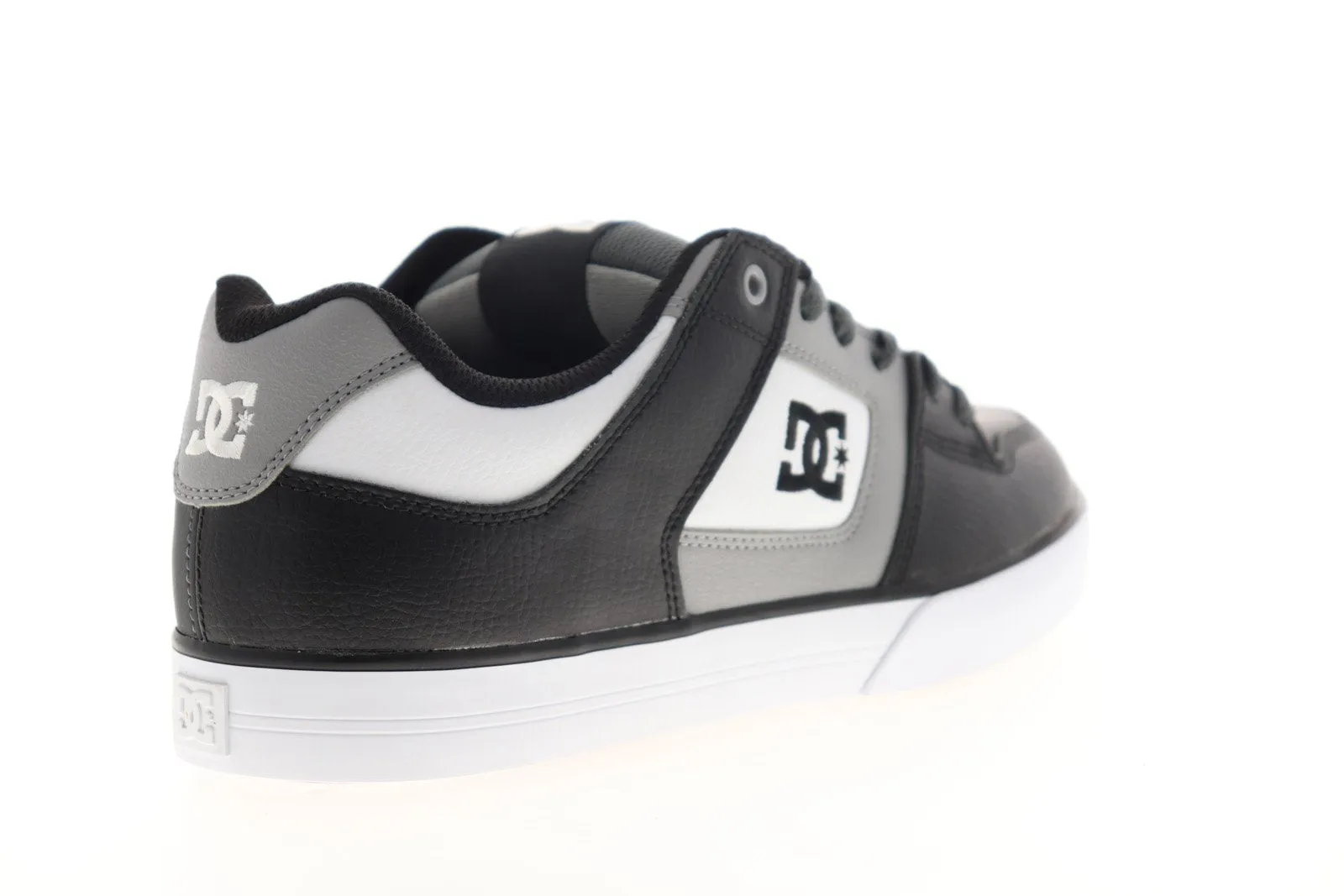 DC Pure Black Leather Skate Sneakers for Men