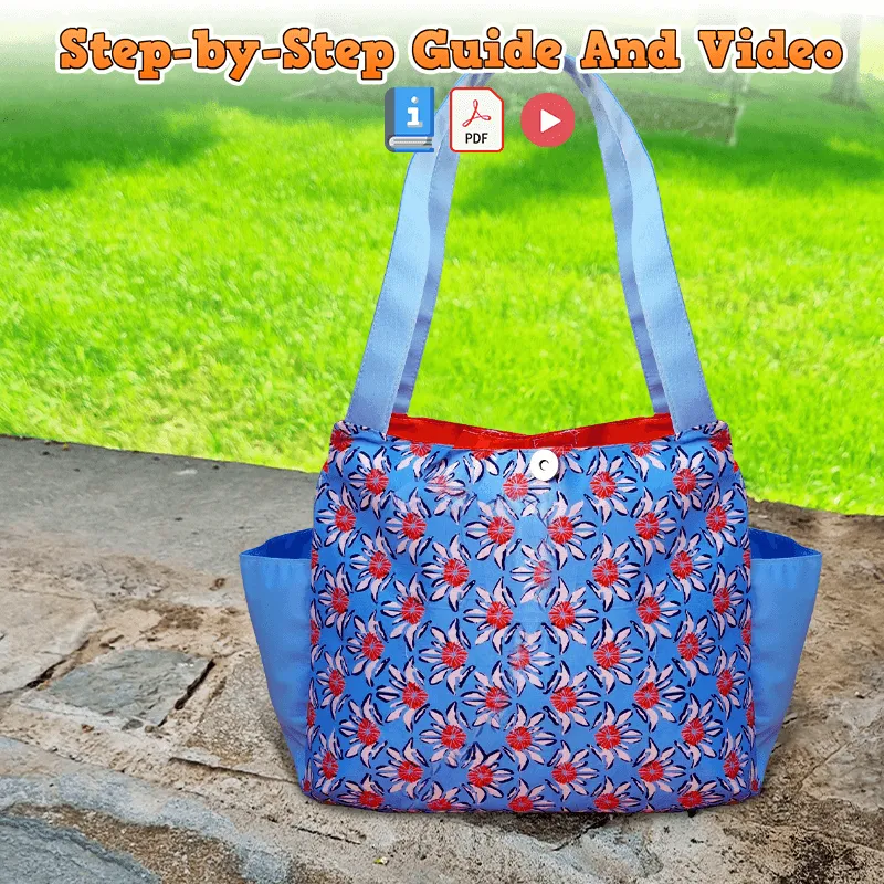 Download Double Pocket Shopping Bag PDF Pattern - 3 Sizes