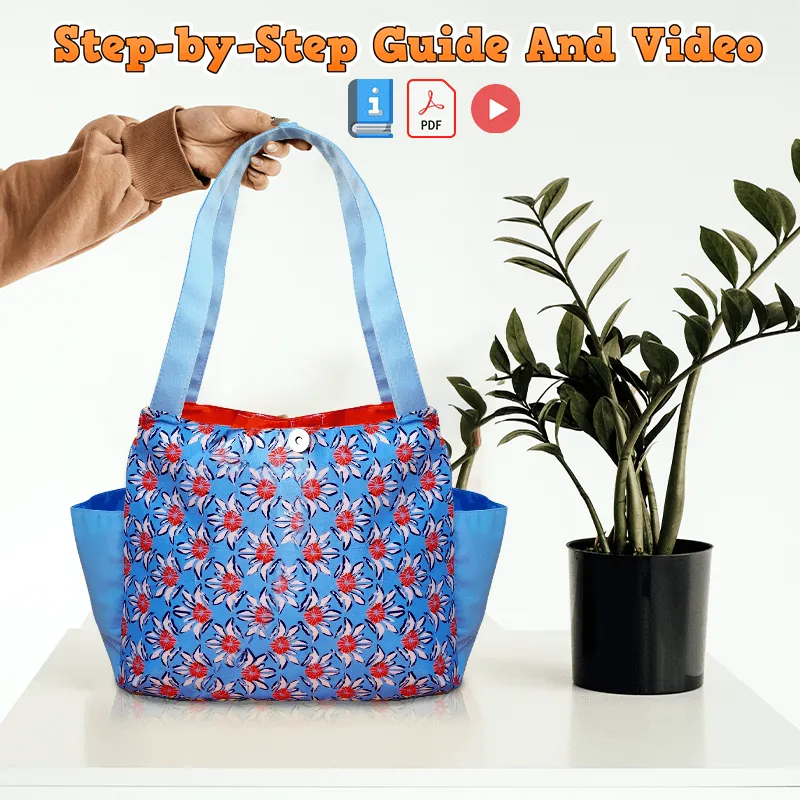 Download Double Pocket Shopping Bag PDF Pattern - 3 Sizes