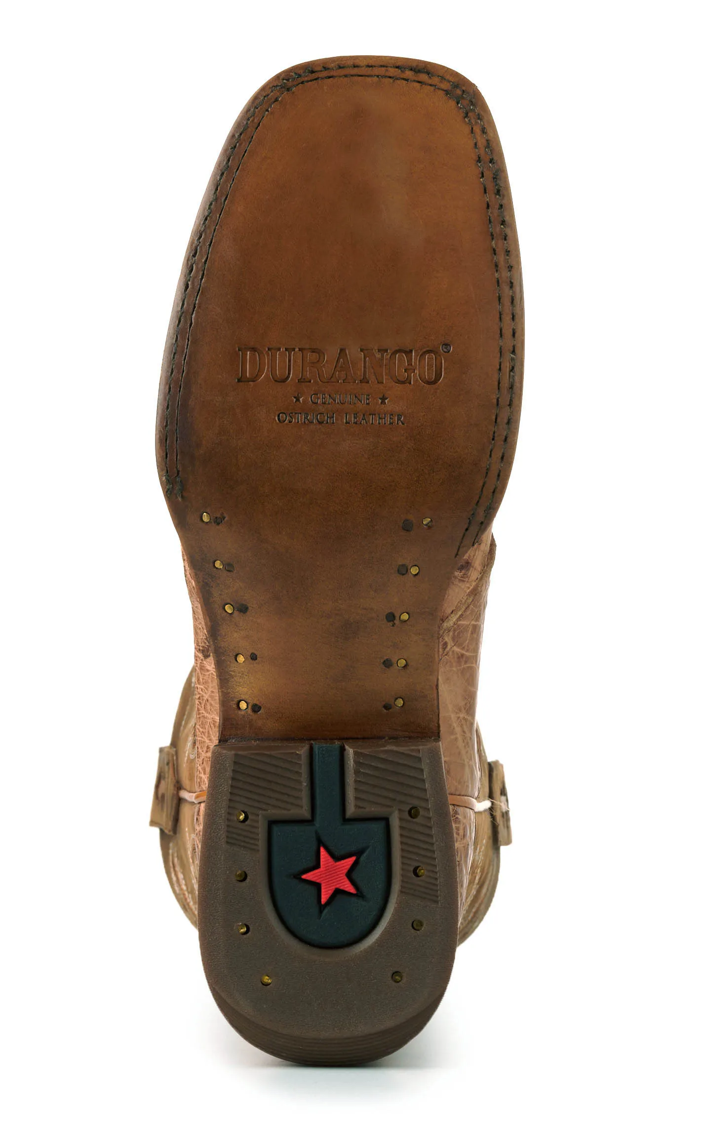 Durango Men's Exotic Cowboy Boots - Saddletan Full Quill Ostrich, Wide Square Toe