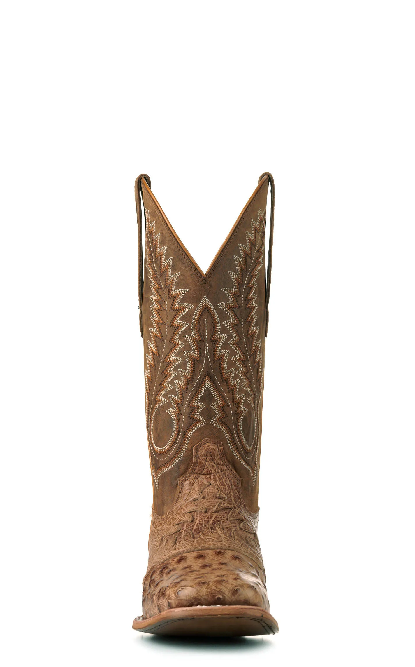 Durango Men's Exotic Cowboy Boots - Saddletan Full Quill Ostrich, Wide Square Toe