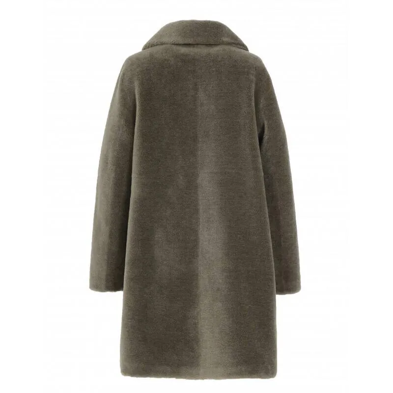 Eco-Friendly Reversible Wool Coat in Pale Green