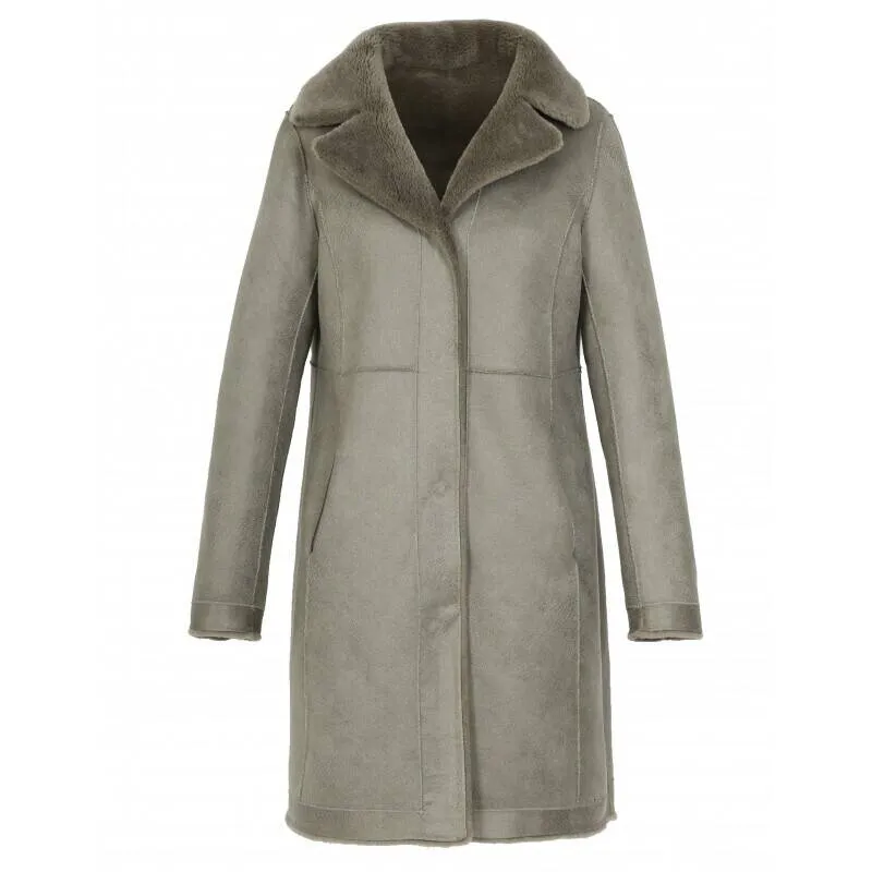 Eco-Friendly Reversible Wool Coat in Pale Green