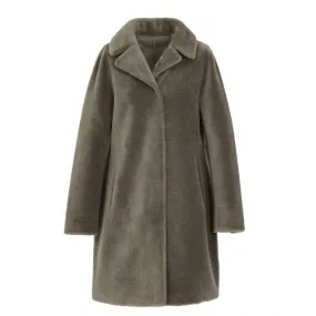 Eco-Friendly Reversible Wool Coat in Pale Green