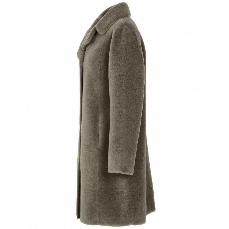 Eco-Friendly Reversible Wool Coat in Pale Green