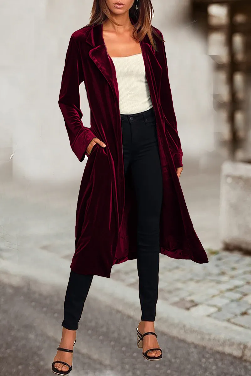 Elegant British Style Coat with Turn-back Collar - Available in 4 Colors