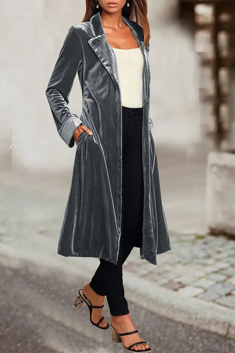 Elegant British Style Coat with Turn-back Collar - Available in 4 Colors