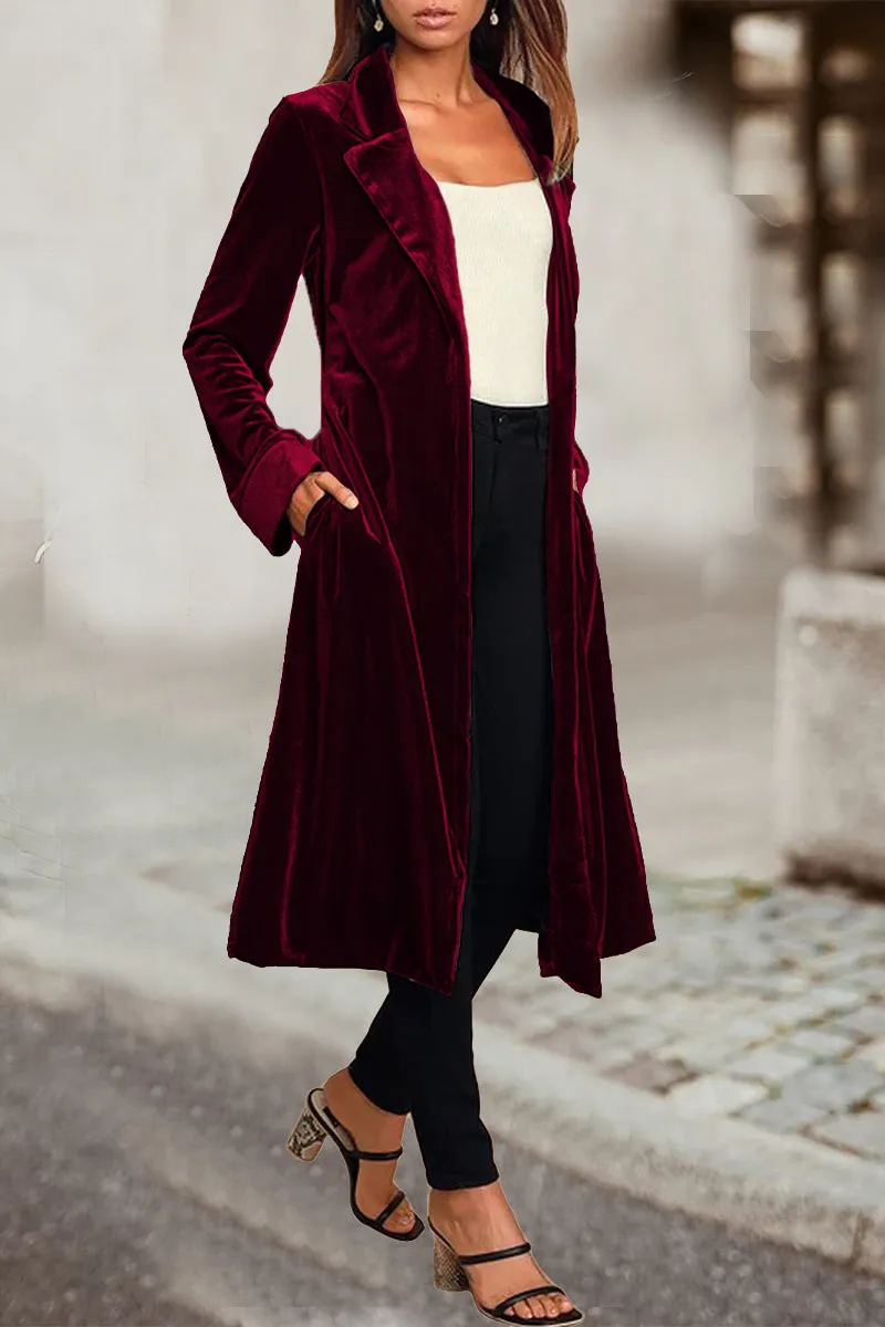 Elegant British Style Coat with Turn-back Collar - Available in 4 Colors