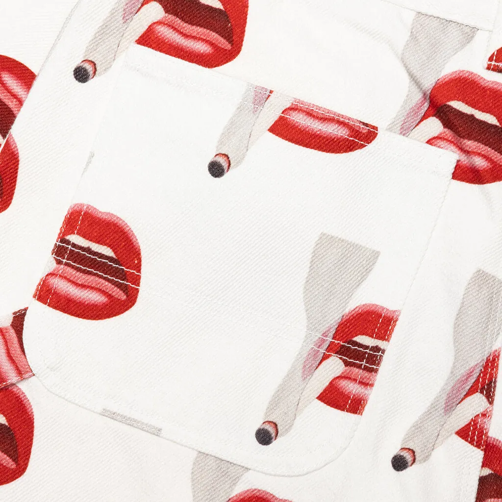 White Emotionally Unavailable x Tom Wesselmann Smoking Lips Pant