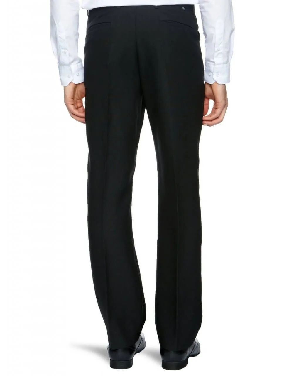 Black Hopsack Weave Trousers at Farah