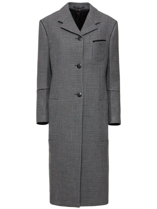 Ferragamo double breasted wool houndstooth coat