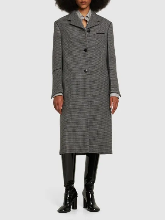 Ferragamo double breasted wool houndstooth coat