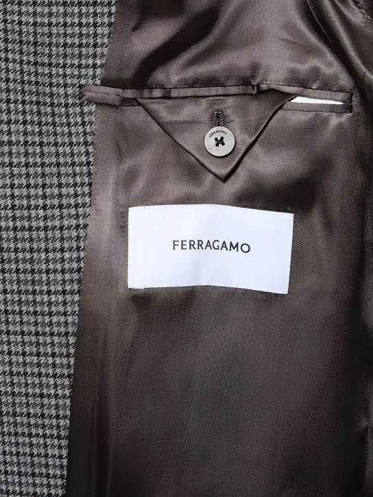 Ferragamo double breasted wool houndstooth coat