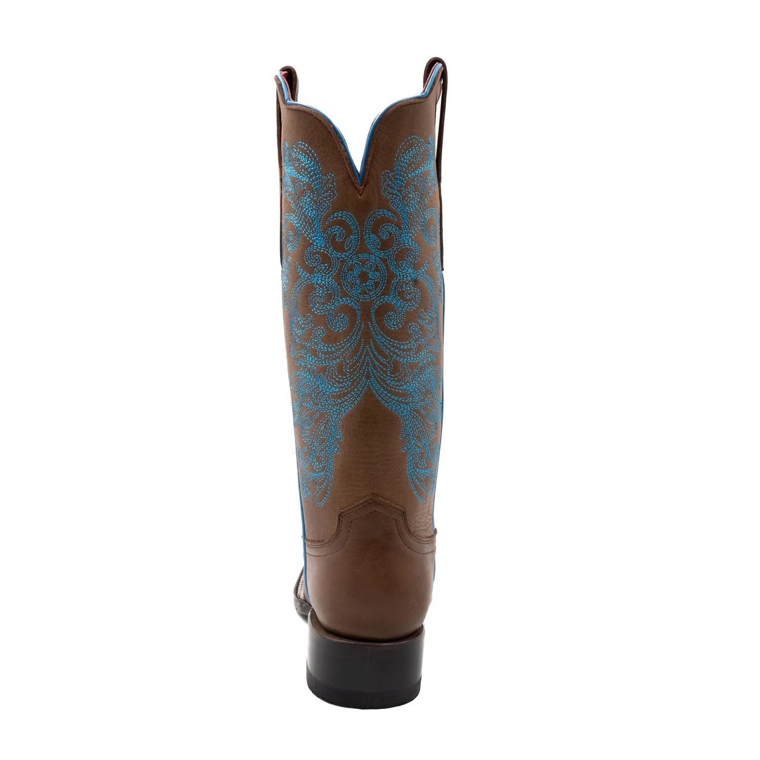 Ferrini Women's Brown Leather Cowboy Boots - Ella S-Toe Style