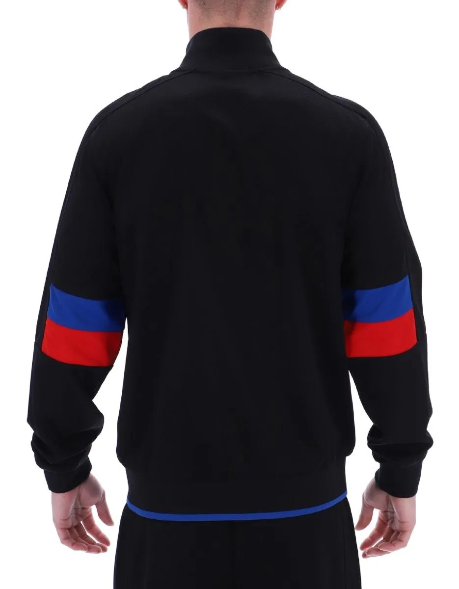 Fila Fischer Colour Blocked Track Jacket in Black and Bright Blue