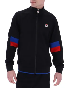 Fila Fischer Colour Blocked Track Jacket in Black and Bright Blue