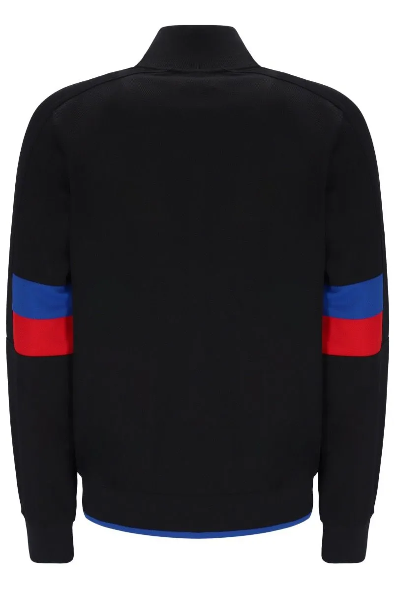 Fila Fischer Colour Blocked Track Jacket in Black and Bright Blue