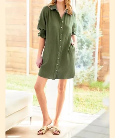 Olive Finley Miller Double Cotton Gauze Dress