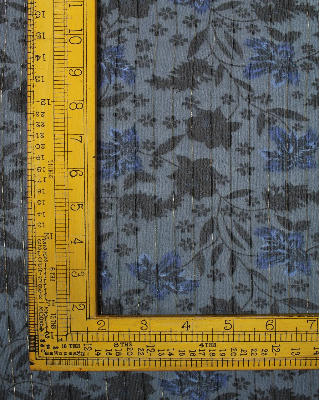 Floral Print Chiffon Fabric - Light Blue with Multicolor Pattern