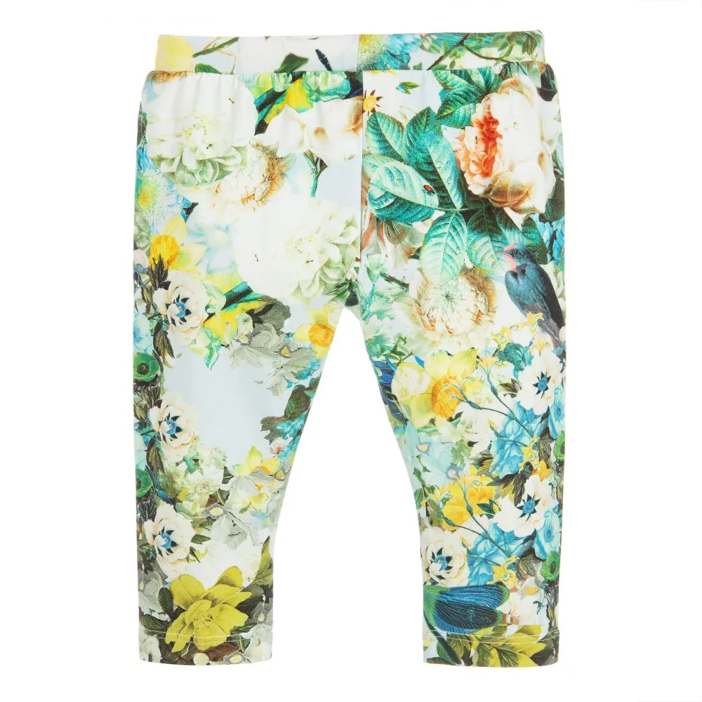 Floral Print Cotton Leggings for Girls.