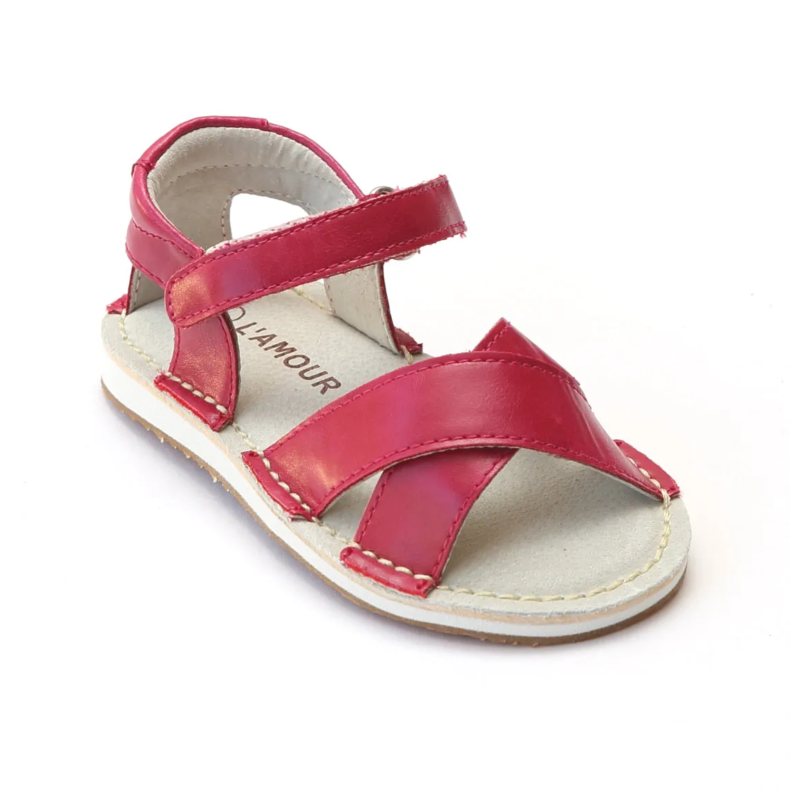 Fuchsia Crisscross Sandals for Girls