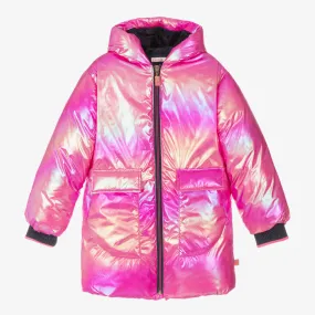 Girls Pink Heart Padded Coat