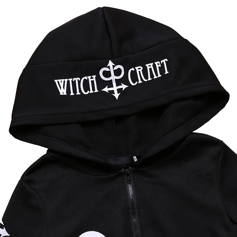 Gothic Witch Women's Hoodies with Moon Letter Print for Sale in EU.