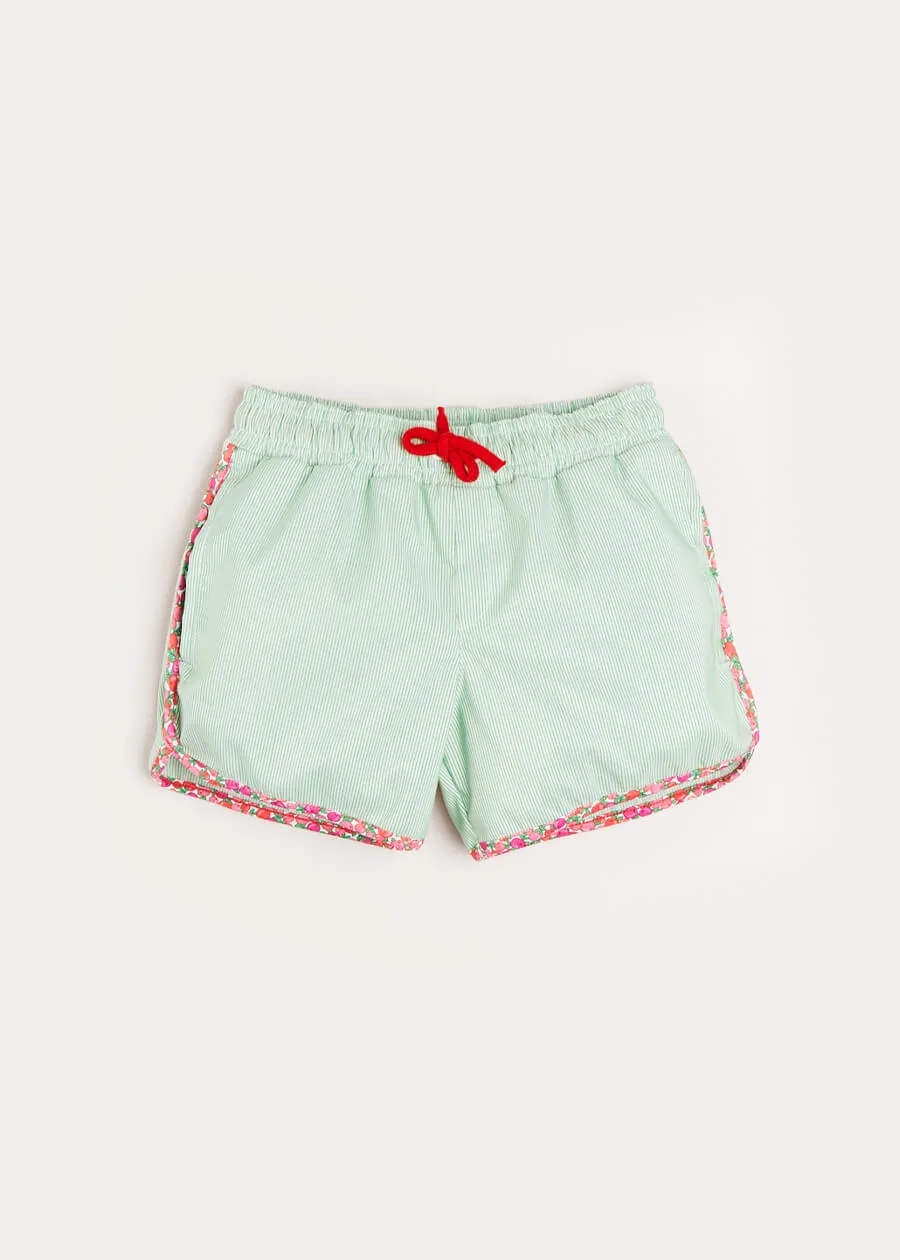 Green Striped Swim Shorts for 2-8-year-olds