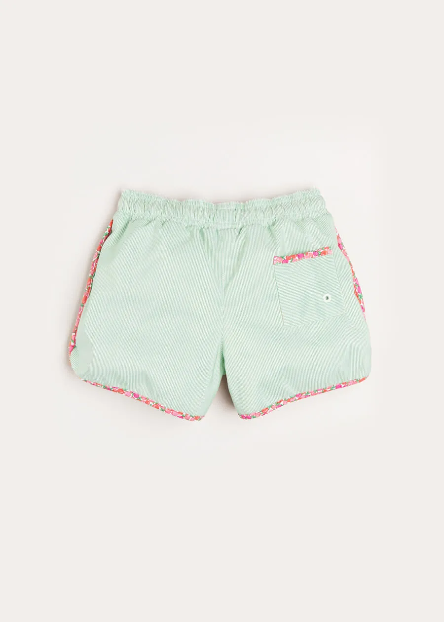 Green Striped Swim Shorts for 2-8-year-olds