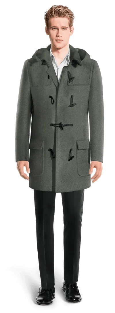 Grey Wool Montgomery coat