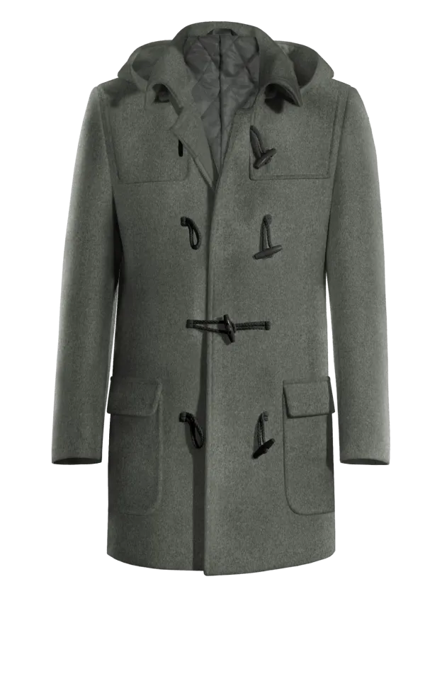 Grey Wool Montgomery coat