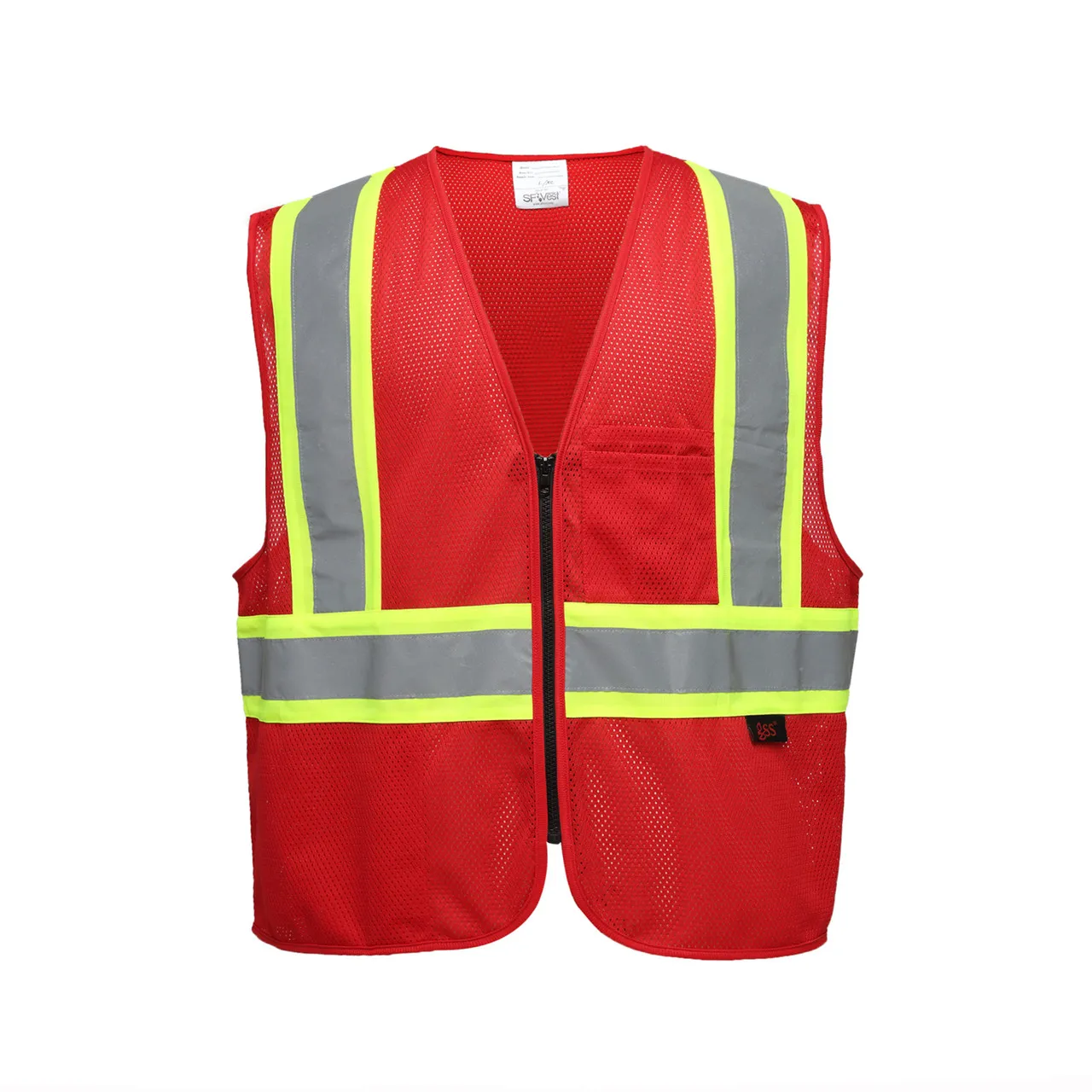 GSS Enhanced Visibility Red Mesh Safety Vest 3134